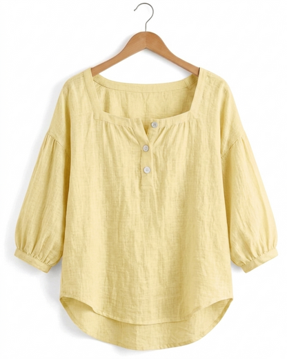 Leonor - Blusa manga larga con escote cuadrado
