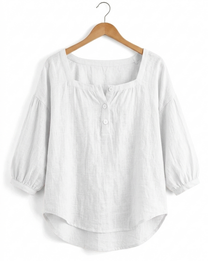 Leonor - Blusa manga larga con escote cuadrado