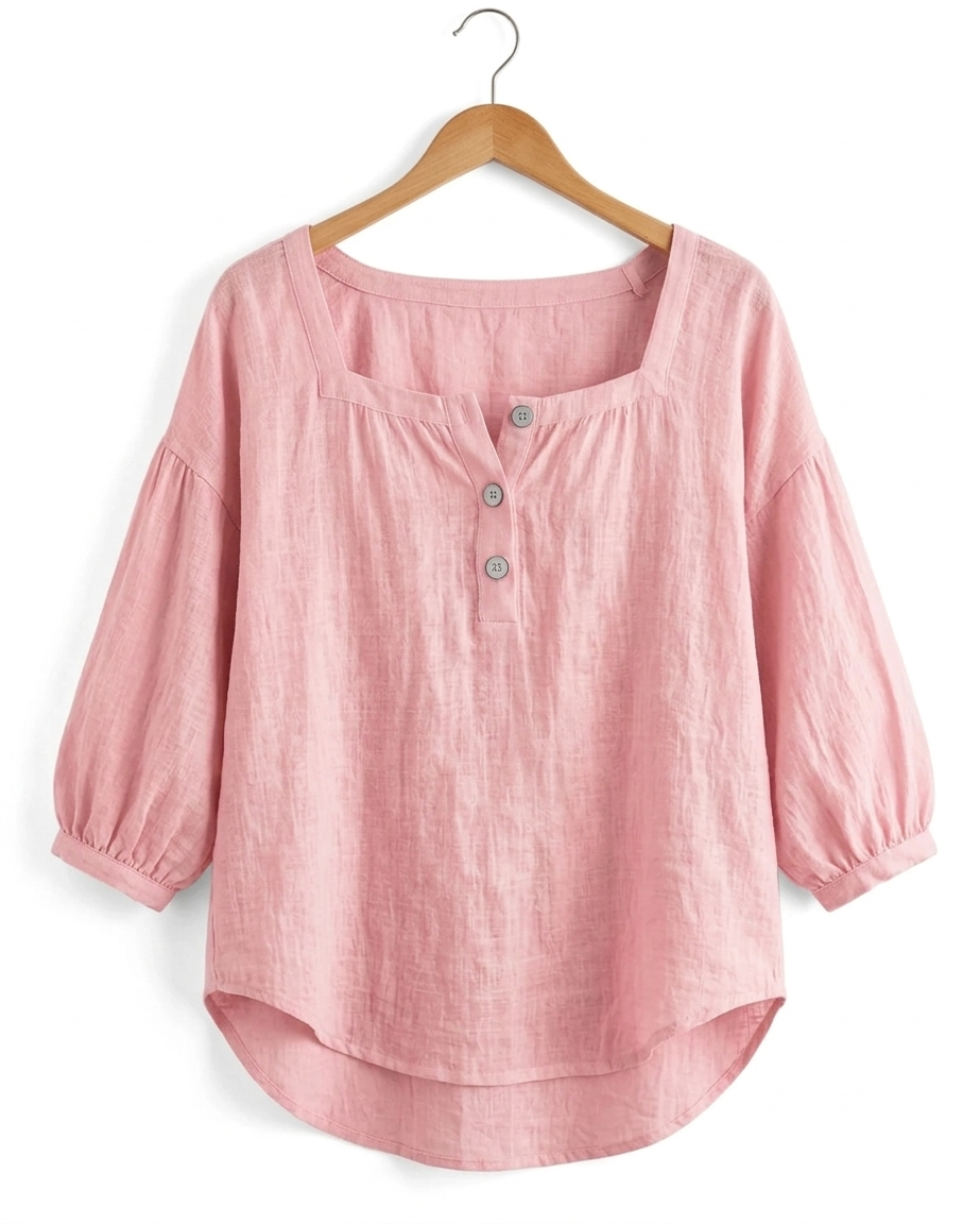 Leonor - Blusa manga larga con escote cuadrado