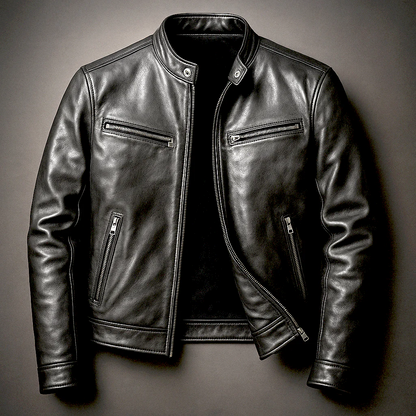 Roque - Chaqueta de cuero vintage