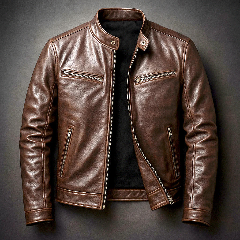 Roque - Chaqueta de cuero vintage