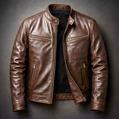 Roque - Chaqueta de cuero vintage