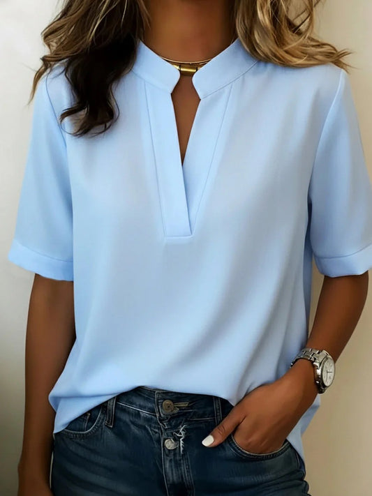 Bianca - Camisa de manga corta de corte holgado