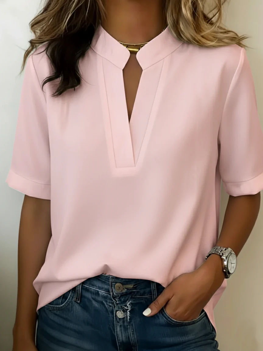 Bianca - Camisa de manga corta de corte holgado