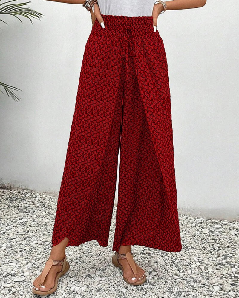Coral - Pantalones de pierna ancha