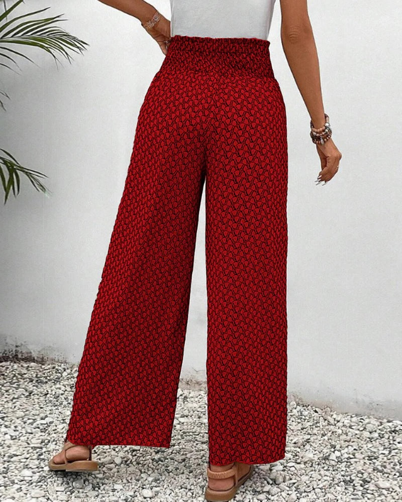 Coral - Pantalones de pierna ancha