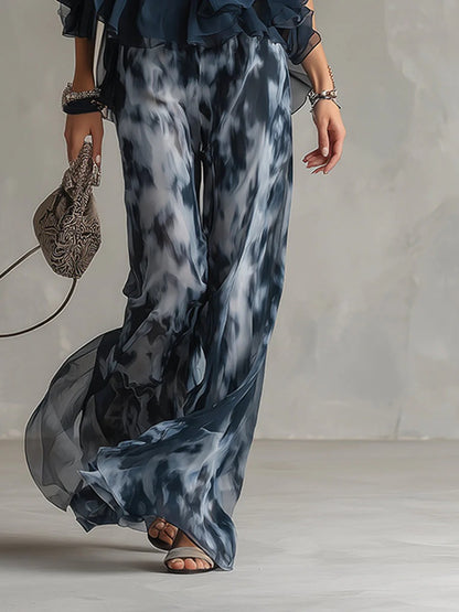 Vega - Conjunto elegante y ligero con top fluido y pantalones anchos